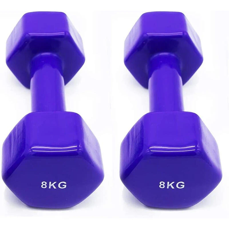 2 Unidades 8 Kg Mancuernas Pesas Hexagonales De Vinilo Fitness Gimnasia Morado 3 2 Unidades 8 Kg Mancuernas Pesas Hexagonales De Vinilo Fitness Gimnasia Morado