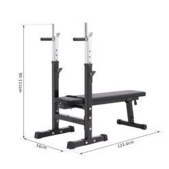 Banco De Pesas HOMCOM Negro Altura Ajustable 123,6x56x111 Cm -Equipo De Fitness banco de pesas homcom negro altura ajustable 1236x56x111 cm 2