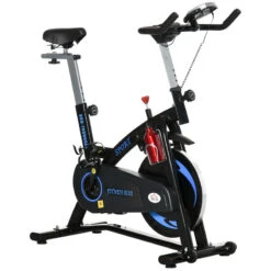 Bicicleta Estática Con Volante Inercia 10 Kg HOMCOM 47x120x117 Cm Azul