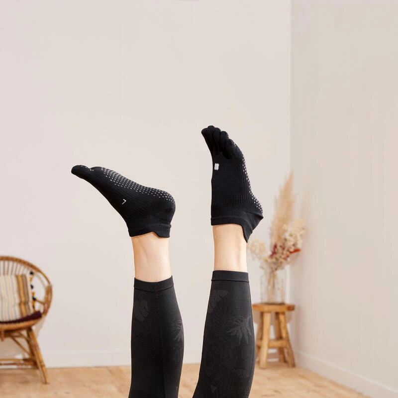 Calcetines Yoga Negro 5 Dedos Antideslizantes 5 Calcetines Yoga Negro 5 Dedos Antideslizantes - Imagen 3