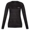 Regatta Camiseta Bampton Impreso De Manga Larga Para Mujer Negro -Equipo De Fitness camiseta bampton impreso de manga larga para mujer negro