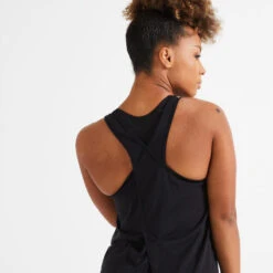 Camiseta Crosstraining Musculación Sin Mangas Tirantes Mujer Negro -Equipo De Fitness camiseta crosstraining musculacion sin mangas tirantes mujer negro 2