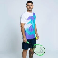 Camiseta De Manga Corta De Poliéster Reciclado De Hombre TRR Blanca Multicolor -Equipo De Fitness camiseta de manga corta de poliester reciclado de hombre trr blanca multicolor 2