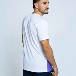 Camiseta De Manga Corta De Poliéster Reciclado De Hombre TRR Blanca Multicolor -Equipo De Fitness camiseta de manga corta de poliester reciclado de hombre trr blanca multicolor 3