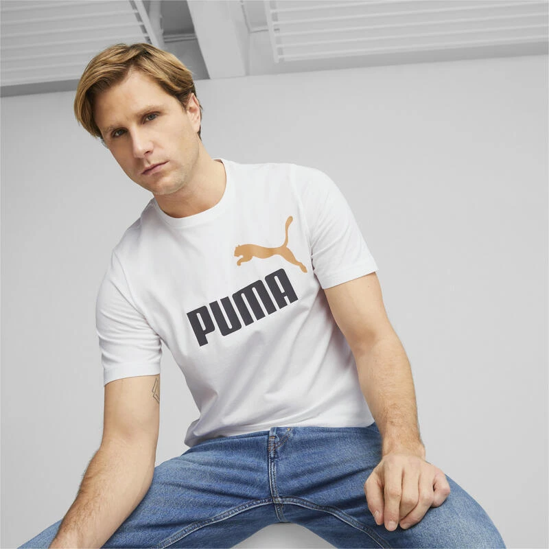 Camiseta Essentials+2 Colour Logo Hombre PUMA Blanco 4 Camiseta Essentials+2 Colour Logo Hombre PUMA Blanco - Imagen 2