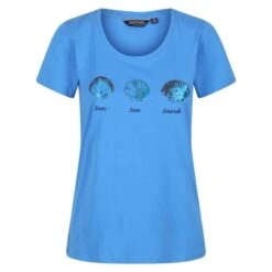 Regatta Camiseta Filandra VI Conchas Marinas Para Mujer Azul Sonic