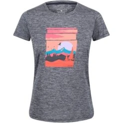 Regatta Camiseta Fingal VI Atardecer Para Mujer Marino Jaspeada