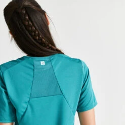 Camiseta Fitness Cardio Mujer Verde Ajustada -Equipo De Fitness camiseta fitness cardio mujer verde ajustada 3