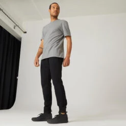 Camiseta Fitness Manga Corta Algodón Bio Hombre Domyos Gris 9 Camiseta Fitness Manga Corta Algodón Bio Hombre Domyos Gris -Equipo De Fitness camiseta fitness manga corta algodon bio hombre domyos gris 2