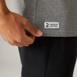 Camiseta Fitness Manga Corta Algodón Bio Hombre Domyos Gris 10 Camiseta Fitness Manga Corta Algodón Bio Hombre Domyos Gris -Equipo De Fitness camiseta fitness manga corta algodon bio hombre domyos gris 3