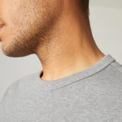 Camiseta Fitness Manga Corta Algodón Bio Hombre Domyos Gris 11 Camiseta Fitness Manga Corta Algodón Bio Hombre Domyos Gris -Equipo De Fitness camiseta fitness manga corta algodon bio hombre domyos gris 4