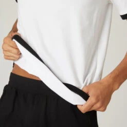 Camiseta Fitness Manga Corta Algodón Extensible Hombre Domyos Blanco 11 Camiseta Fitness Manga Corta Algodón Extensible Hombre Domyos Blanco -Equipo De Fitness camiseta fitness manga corta algodon extensible hombre domyos blanco 4