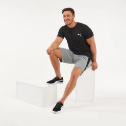 Camiseta Fitness Manga Corta Algodón Hombre Puma Negro -Equipo De Fitness camiseta fitness manga corta algodon hombre puma negro 3