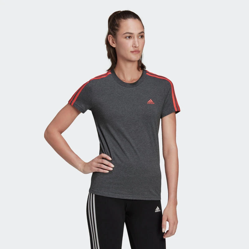 Camiseta Fitness Manga Corta Mujer Adidas Essentials Gris Y Rosa 7 Camiseta Fitness Manga Corta Mujer Adidas Essentials Gris Y Rosa - Imagen 5