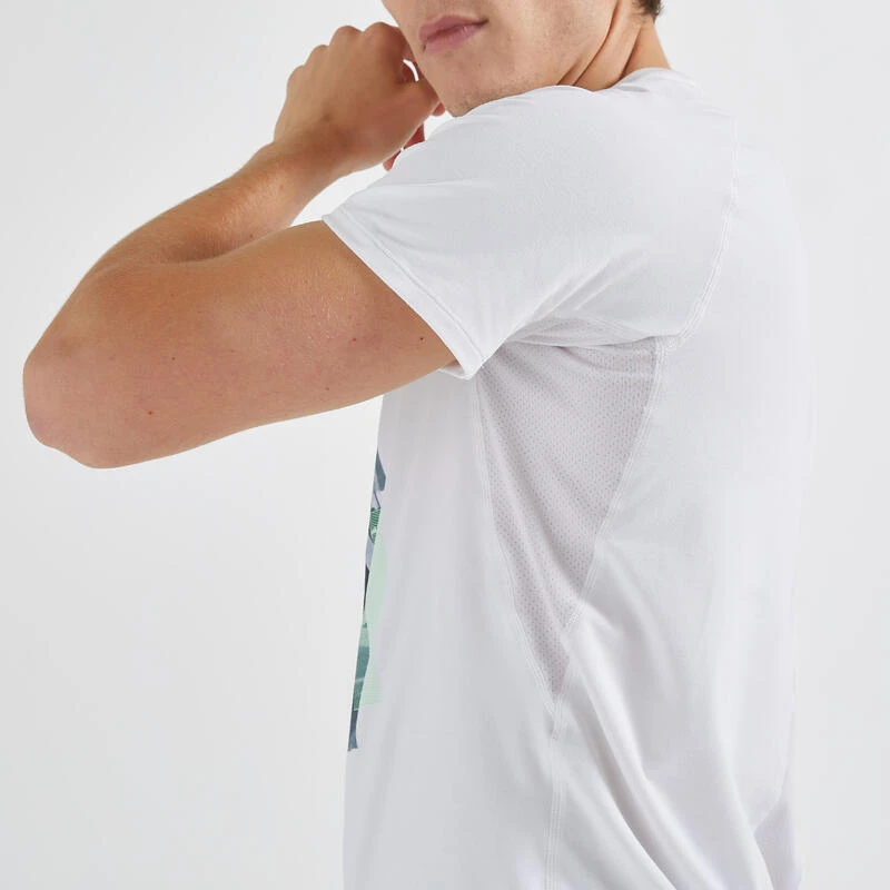 Camiseta Fitness Manga Corta Transpirable Cuello Redondo Hombre Domyos Blanco 6 Camiseta Fitness Manga Corta Transpirable Cuello Redondo Hombre Domyos Blanco - Imagen 4