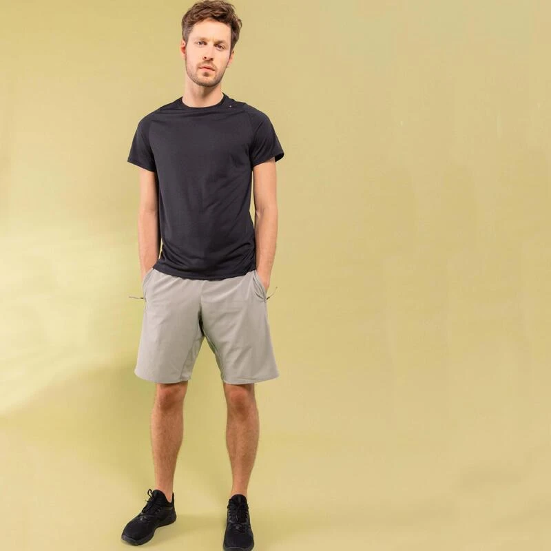 Camiseta Fitness Manga Corta Transpirable Cuello Redondo Hombre Domyos Negro 5 Camiseta Fitness Manga Corta Transpirable Cuello Redondo Hombre Domyos Negro - Imagen 3