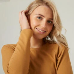 Camiseta Fitness Manga Larga Recta Algodón Mujer Domyos 500 Avellana 10 Camiseta Fitness Manga Larga Recta Algodón Mujer Domyos 500 Avellana -Equipo De Fitness camiseta fitness manga larga recta algodon mujer domyos 500 avellana 3