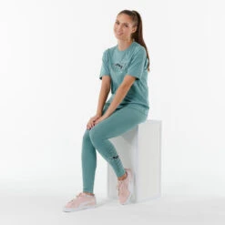 Camiseta Fitness Puma Mujer Verde Manga Corta Algodón -Equipo De Fitness camiseta fitness puma mujer verde manga corta algodon 2