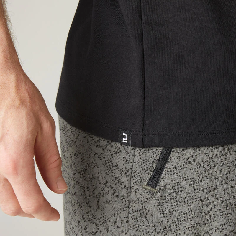 Camiseta Fitness Sin Mangas Cuello Redondo Algodón Hombre Domyos 500 Negro 7 Camiseta Fitness Sin Mangas Cuello Redondo Algodón Hombre Domyos 500 Negro - Imagen 5