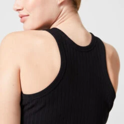 Camiseta Fitness Tirantes Crop Top Canalé 520 Mujer Negro -Equipo De Fitness camiseta fitness tirantes crop top canale 520 mujer negro 4