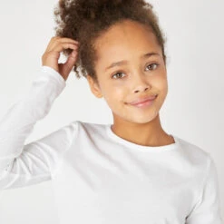 Camiseta Gimnasia Deportiva Manga Larga Algodón Básica Niños Domyos 100 Blanco 8 Camiseta Gimnasia Deportiva Manga Larga Algodón Básica Niños Domyos 100 Blanco -Equipo De Fitness camiseta gimnasia deportiva manga larga algodon basica nios domyos 100 blanco 2