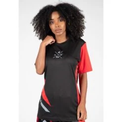 Gorilla Wear Camiseta Hornell Negra - Roja -Equipo De Fitness camiseta hornell negra roja 2