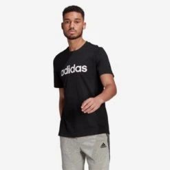 Camiseta Manga Corta Adidas Fitness Linear Negro