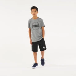 Camiseta Manga Corta Puma Gimnasia Niño Y Niña Gris