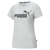 Camiseta Mujer PUMA Essentials Logo Gris -Equipo De Fitness camiseta mujer puma essentials logo gris