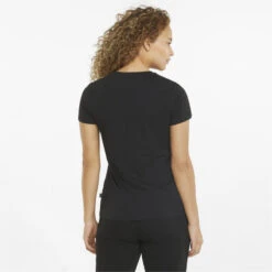 Camiseta Mujer PUMA Essentials+ Metallic Logo Negro -Equipo De Fitness camiseta mujer puma essentials metallic logo negro 2