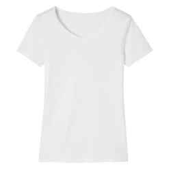 Camiseta Pilates Manga Corta Básica 100% Algodón Mujer Nyamba Blanco 12 Camiseta Pilates Manga Corta Básica 100% Algodón Mujer Nyamba Blanco -Equipo De Fitness camiseta pilates manga corta basica 100 algodon mujer nyamba blanco 4