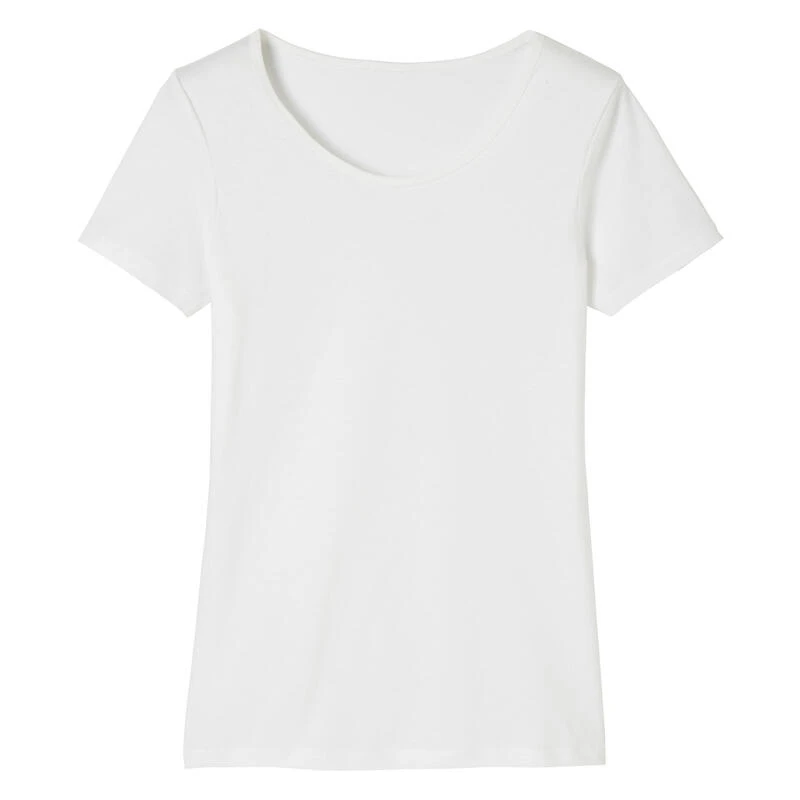 Camiseta Pilates Manga Corta Básica 100% Algodón Mujer Nyamba Blanco 7 Camiseta Pilates Manga Corta Básica 100% Algodón Mujer Nyamba Blanco - Imagen 5