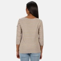 Regatta Camiseta Polina De Rayas De Manga Larga Para Mujer Nuez Moscada -Equipo De Fitness camiseta polina de rayas de manga larga para mujer nuez moscada 1