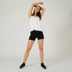 Camiseta Sin Mangas Fitness 100 Mujer Blanco 11 Camiseta Sin Mangas Fitness 100 Mujer Blanco -Equipo De Fitness camiseta sin mangas fitness 100 mujer blanco 4