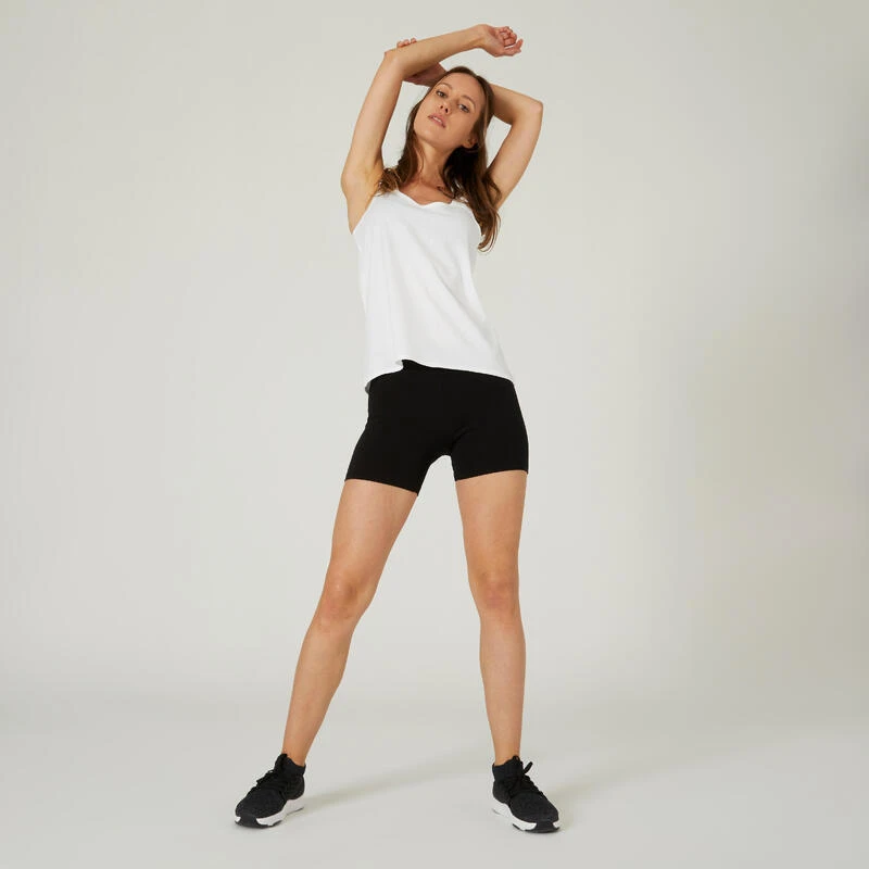 Camiseta Sin Mangas Fitness 100 Mujer Blanco 7 Camiseta Sin Mangas Fitness 100 Mujer Blanco - Imagen 5