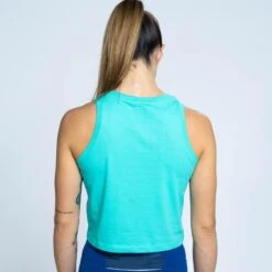 Camiseta Sin Mangas Top Ajustada De Algodón Barcelona 92 De Mujer TRR Celeste 7 Camiseta Sin Mangas Top Ajustada De Algodón Barcelona 92 De Mujer TRR Celeste -Equipo De Fitness camiseta sin mangas top ajustada de algodon barcelona 92 de mujer trr celeste 2
