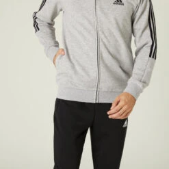 Chándal Fitness Hombre Algodón - Adidas Aeroready Gris Jaspeado -Equipo De Fitness chandal fitness hombre algodon adidas aeroready gris jaspeado 3