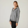 Chaqueta Fitness Con Capucha Mujer Domyos 500 Gris 2 Chaqueta Fitness Con Capucha Mujer Domyos 500 Gris -Equipo De Fitness chaqueta fitness con capucha mujer domyos 500 gris