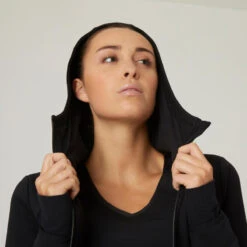 Chaqueta Fitness Con Capucha Mujer Domyos 560 Negro -Equipo De Fitness chaqueta fitness con capucha mujer domyos 560 negro 3