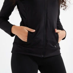 Chaqueta Fitness Con Cremallera Mujer Domyos 100 Negro -Equipo De Fitness chaqueta fitness con cremallera mujer domyos 100 negro 3