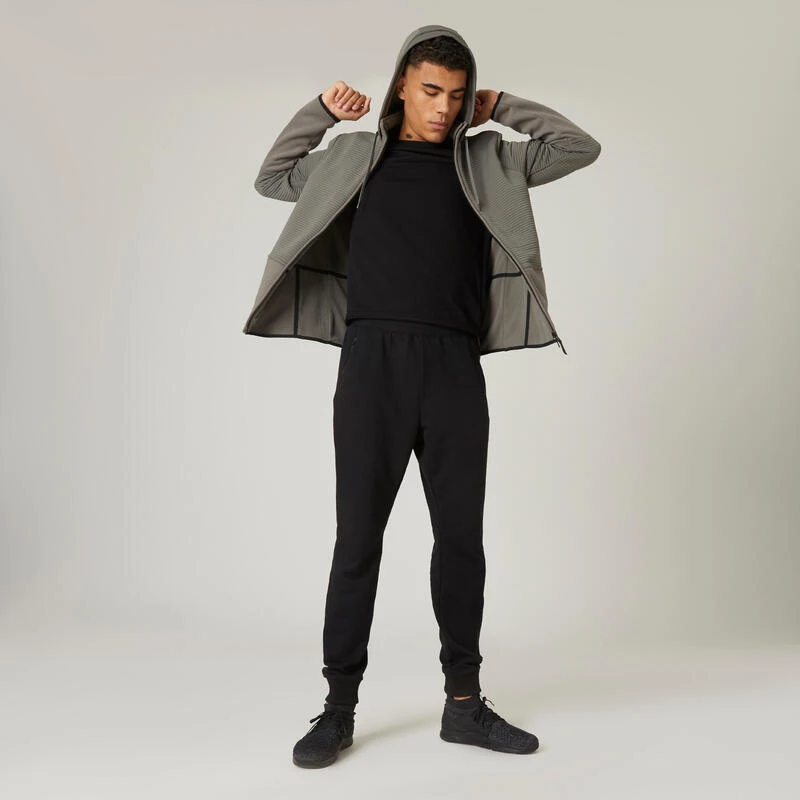 Chaqueta Fitness Con Cremallera Y Capucha Hombre Domyos Caqui 5 Chaqueta Fitness Con Cremallera Y Capucha Hombre Domyos Caqui - Imagen 3