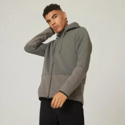 Chaqueta Fitness Con Cremallera Y Capucha Hombre Domyos Caqui 10 Chaqueta Fitness Con Cremallera Y Capucha Hombre Domyos Caqui -Equipo De Fitness chaqueta fitness con cremallera y capucha hombre domyos caqui 3