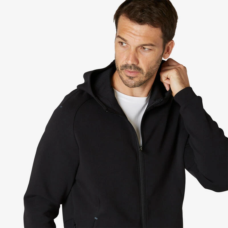 Chaqueta Fitness Con Cremallera Y Capucha Hombre Domyos Negro 4 Chaqueta Fitness Con Cremallera Y Capucha Hombre Domyos Negro - Imagen 2