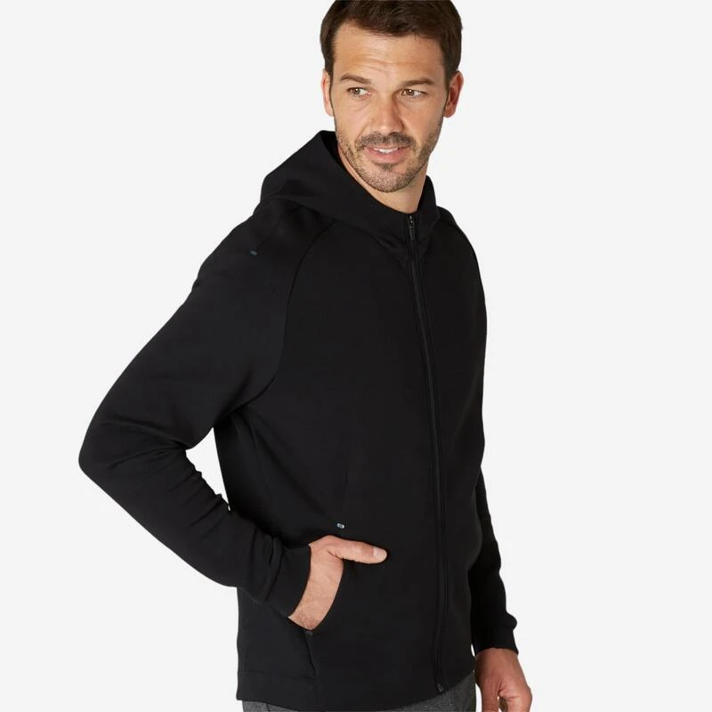 Chaqueta Fitness Con Cremallera Y Capucha Hombre Domyos Negro 3 Chaqueta Fitness Con Cremallera Y Capucha Hombre Domyos Negro