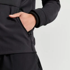 Chaqueta Fitness Performance Hombre Negro Transpirable Cremallera -Equipo De Fitness chaqueta fitness performance hombre negro transpirable cremallera 3