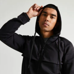 Chaqueta Fitness Performance Hombre Negro Transpirable Cremallera -Equipo De Fitness chaqueta fitness performance hombre negro transpirable cremallera 4