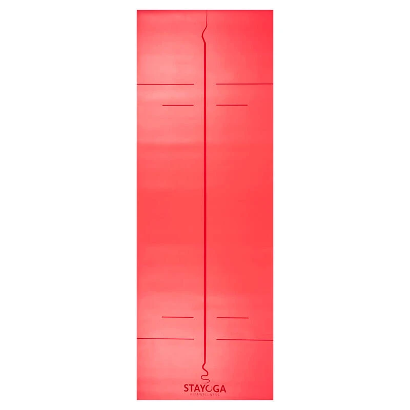 Esterilla De Yoga PU Pro Rojo - Lineas Posicionamento Y Alineación Orgánico 4 Esterilla De Yoga PU Pro Rojo - Lineas Posicionamento Y Alineación Orgánico - Imagen 2