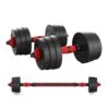 Juego De Mancuernas 2 En 1 Con Barra Extensora De 10kg A 50kg Fitness Tech -Equipo De Fitness juego de mancuernas 2 en 1 con barra extensora de 10kg a 50kg fitness tech