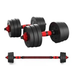 Juego De Mancuernas 2 En 1 Con Barra Extensora De 10kg A 50kg Fitness Tech