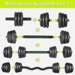 Juego Kit 40 Kg De Mancuernas 4 En 1 MultiFit -Equipo De Fitness juego kit 40 kg de mancuernas 4 en 1 multifit 1